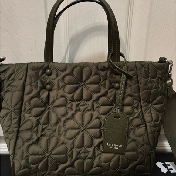 Kate Spade Tilly Quilted Small Tote Bag Green - Picture 3 of 10